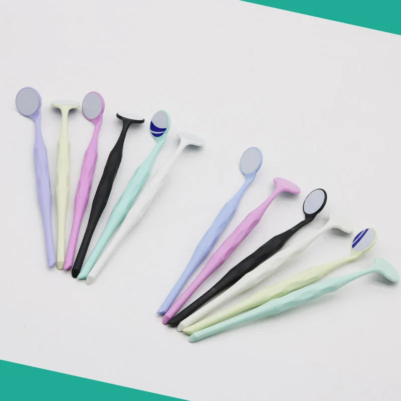 AG 10pcs/Box Dental Mouth Mirrors – Double-Sided Autoclavable Exam Reflectors with Handle for Oral Care & Tooth Whitening