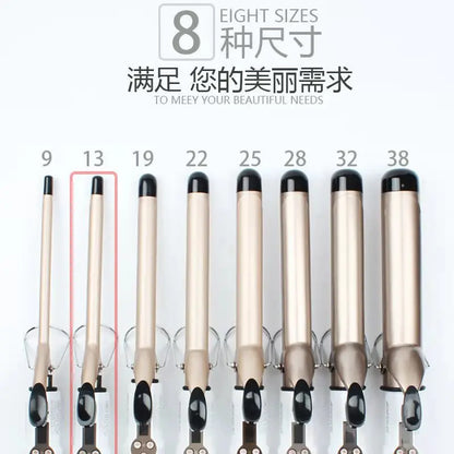 Professional Electric Hair Curler – 9-38mm Temperature Adjustable Curling Iron Wand with LCD Display