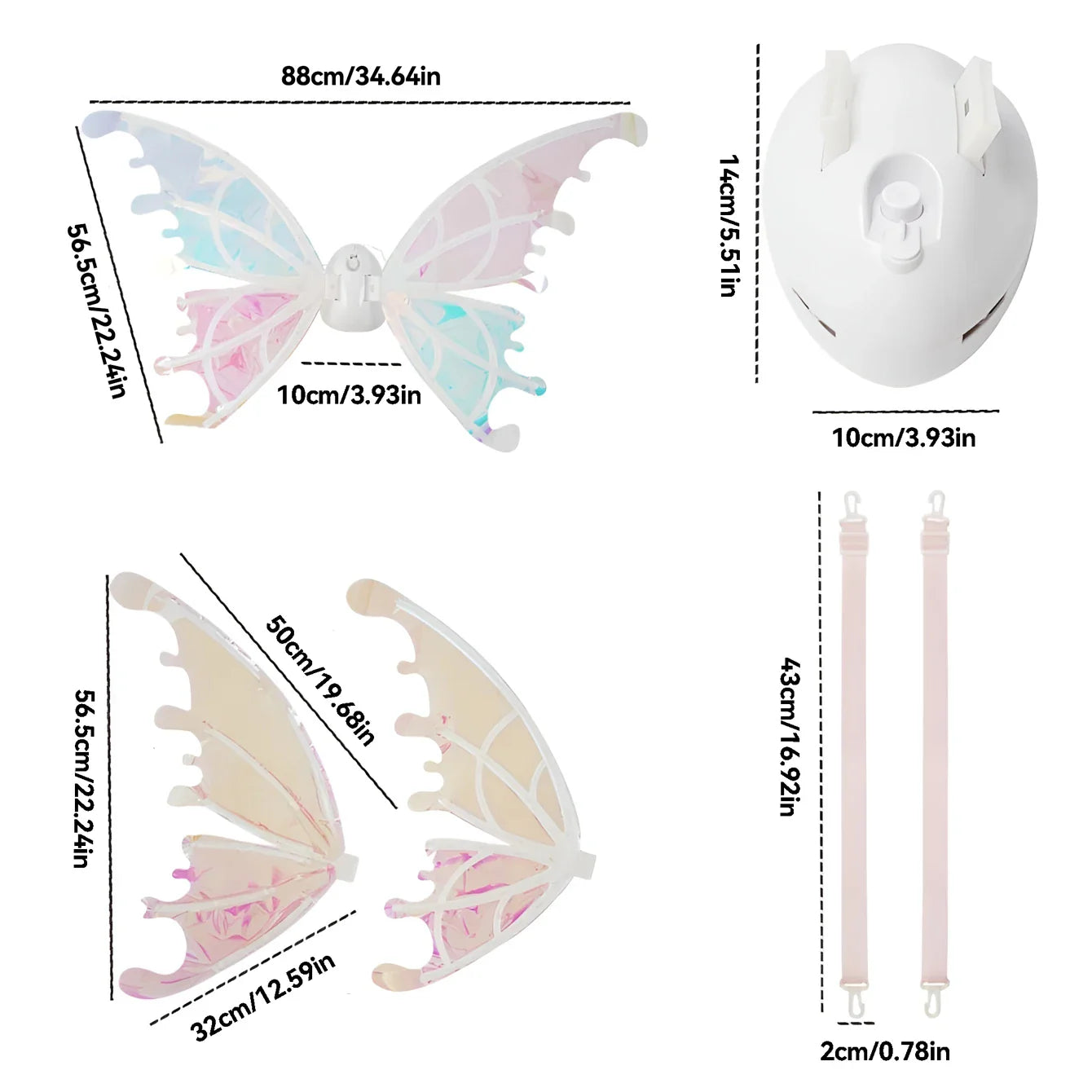 Moving Luminous Music Elf with Butterfly Wings – Indoor/Outdoor Back Decoration Toy Gift (No Battery Included)"