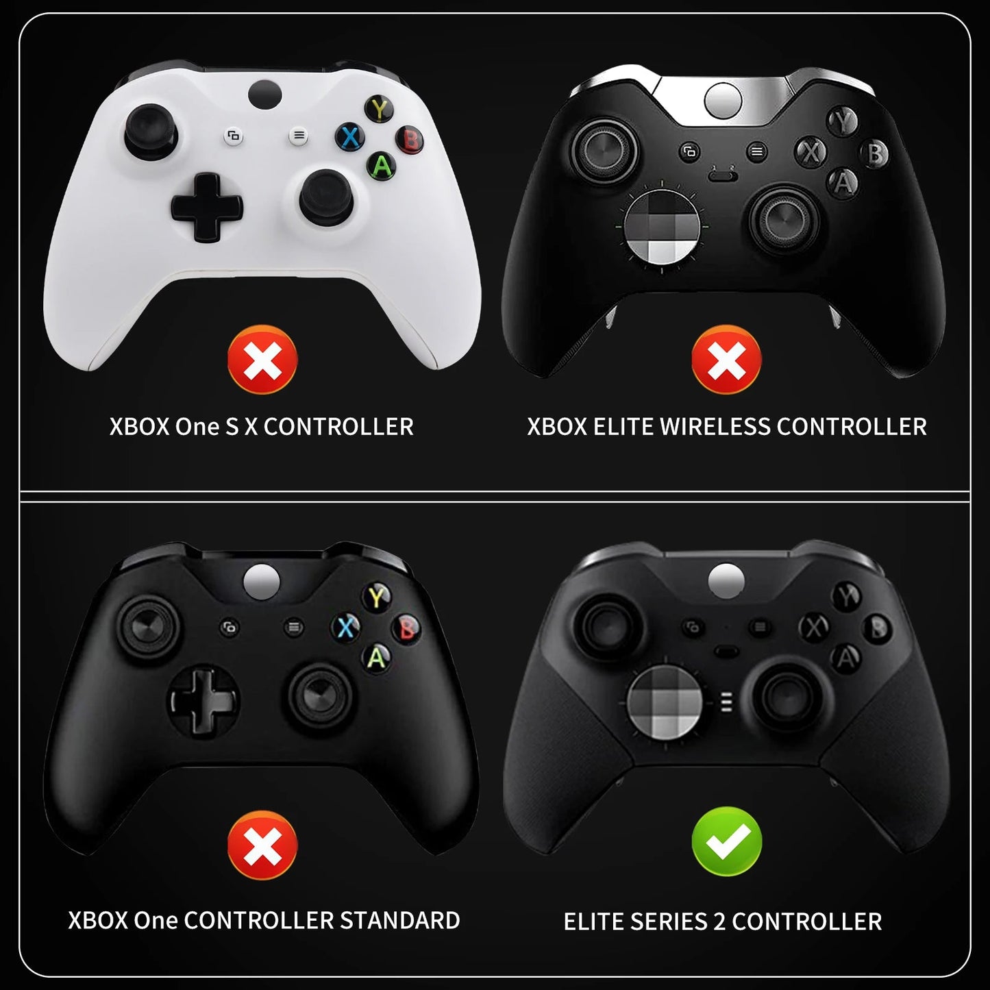 Xbox One Elite Series 2 Controller Accessories Kit – Metal D-Pad, Trigger Paddles & Thumb Stick Grips
