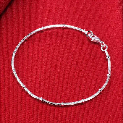Fine 925 Sterling Silver Chain Bracelet – Solid Charm Jewelry for Women & Men, Party, Wedding & Fashion Gift