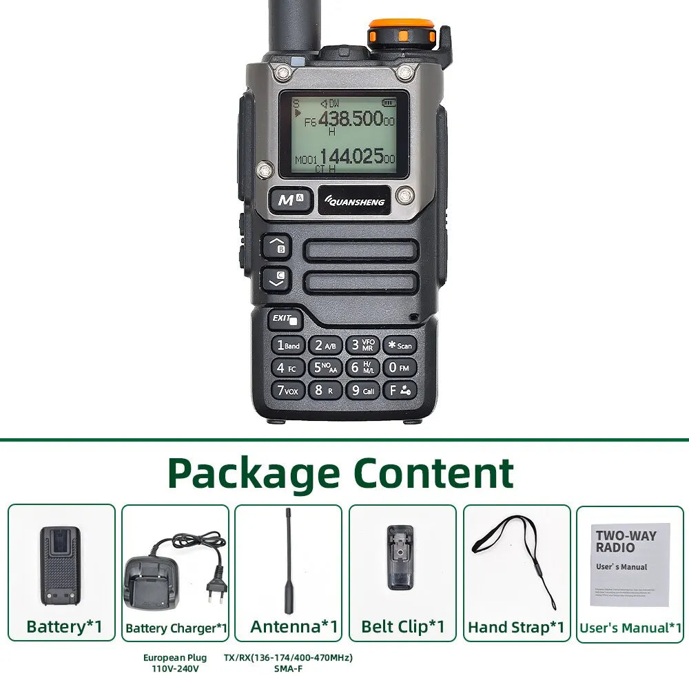 Quansheng UV K5 (8) Portable Walkie Talkie – AM/FM Two-Way Radio, Long Range Receiver for Amateur Ham Wireless Communication
