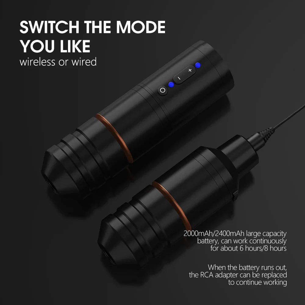 Ambition Ninja Pro Wireless Tattoo Machine – Portable Rotary Pen with 2400mAh Battery & Coreless Motor for Artists