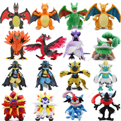 Pokémon Plush Toy Set Shiny Gyarados Charizard Mega Rayquaza Lucario Ho-Oh Zorua Butterfree Anime Stuffed Animals Kids Christmas Gift Plushies