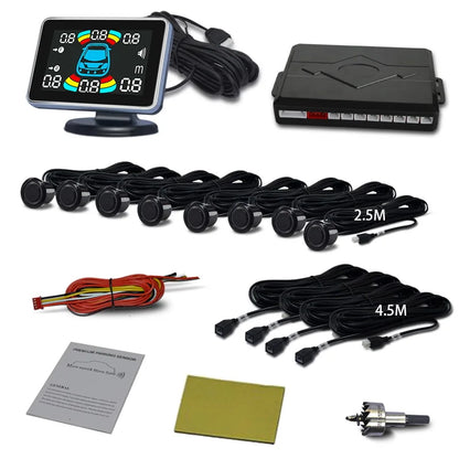 8-Channel Car Parking Sensor – Parktronic Reverse Backup Radar, Rear Auto Detector with Buzzer Assistance Kit