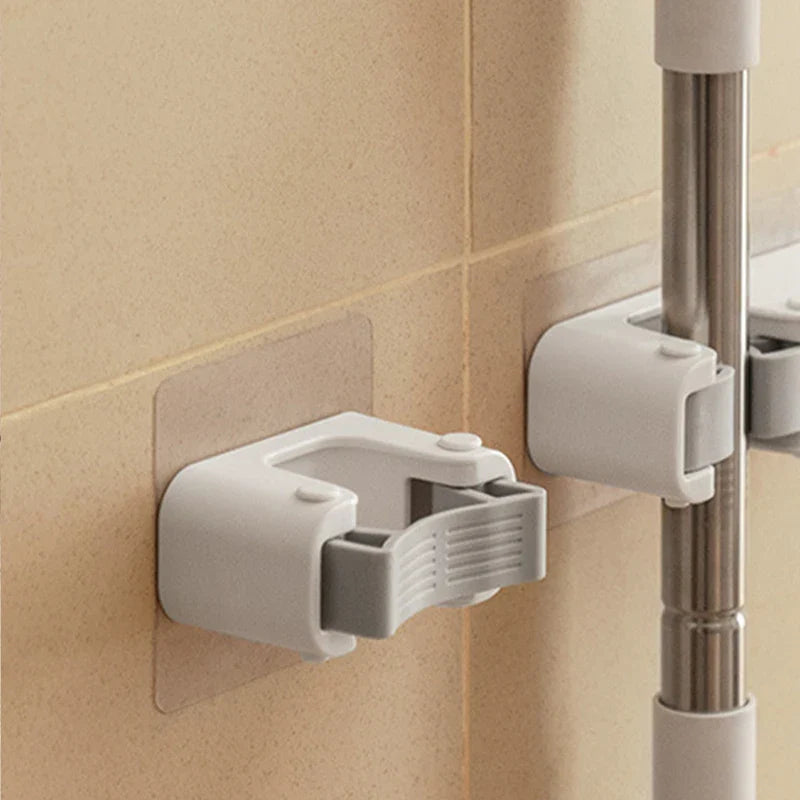 Soft Rubber Mop Hooks — Self-Adhesive Wall-Mounted Organizer for Mops, Brooms & Cleaning Supplies