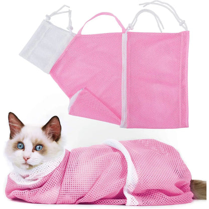 Mesh Cat Grooming & Bathing Bag – Adjustable Oxford Cloth Pet Restraint for Nail Trimming, Anti-Scratch & Bite