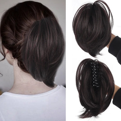 LUPU Synthetic Messy Bun Hair Piece - Clip-In Chignon Ponytail Extension Scrunchie for Women