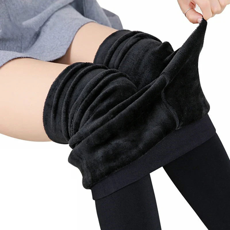 Solid Color Velvet Winter Leggings for Women – Warm, High Waist, Stretchy Leggings