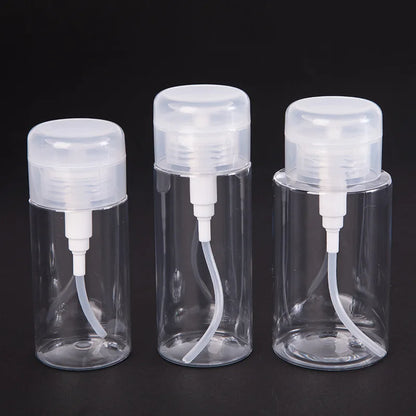 120/150/200ml Refillable Nail Pump Bottles – Empty Dispenser for Polish Remover, Cleaner & Manicure Tools