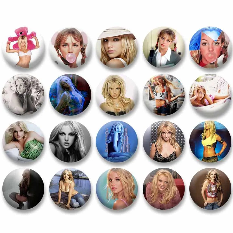 Britney Spears Music Brooch Pin – Pop Singer Badge Jewelry for Bags & Clothing, Fan Collection Accessories & Gift Item