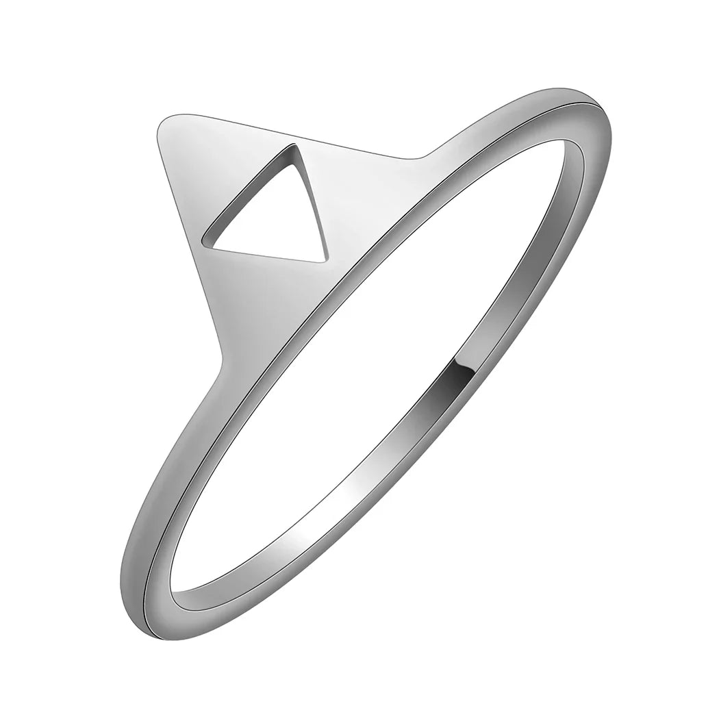 Kinitial Vintage Stainless Steel Triforce Triangle Ring – Men’s Simple Jewelry Gift