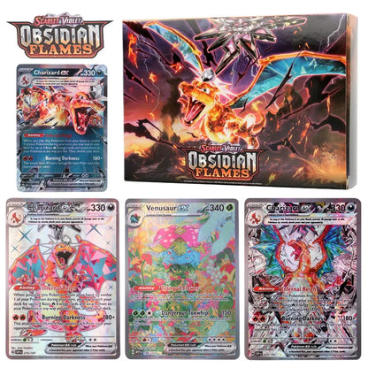 60-100Pcs English Pokemon Cards – Holographic EX, Vstar, Vmax, GX, Charizard, Mewtwo & Evolution Combos