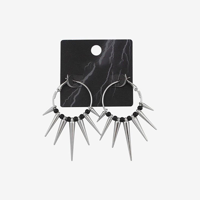 Grunge Rock Rivet Hoop Earrings – Cool Hip Hop & Punk Earrings for Women, E-Girl Fashion Korean Jewelry