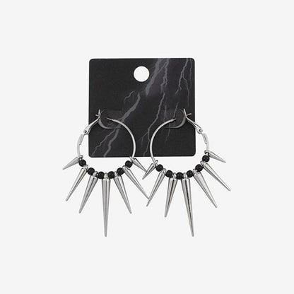 Grunge Rock Rivet Hoop Earrings – Cool Hip Hop & Punk Earrings for Women, E-Girl Fashion Korean Jewelry