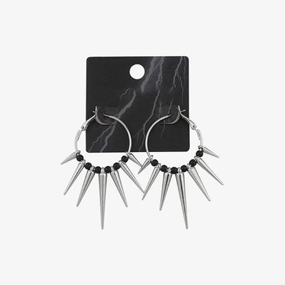 Grunge Rock Rivet Hoop Earrings – Cool Hip Hop & Punk Earrings for Women, E-Girl Fashion Korean Jewelry