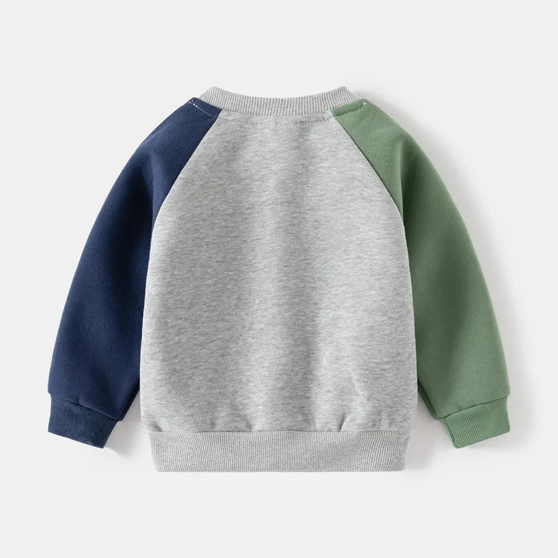 New Spring Autumn Kids Clothes Set – Patchwork Two-Piece Casual Tracksuit for Boys, Tops & Pants