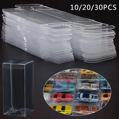 10/20/30/50/100pcs PVC Display Boxes — 1/64 Scale Car Model Toy Transparent Dustproof Exhibition Box for Collection & Gift Packaging