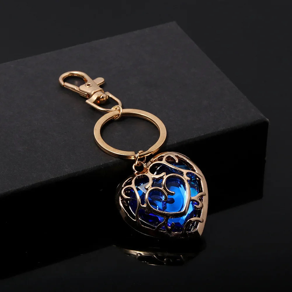 Zelda Tears of the Kingdom Keychain – Red Sapphire Heart Pendant Cosplay Accessory Gift