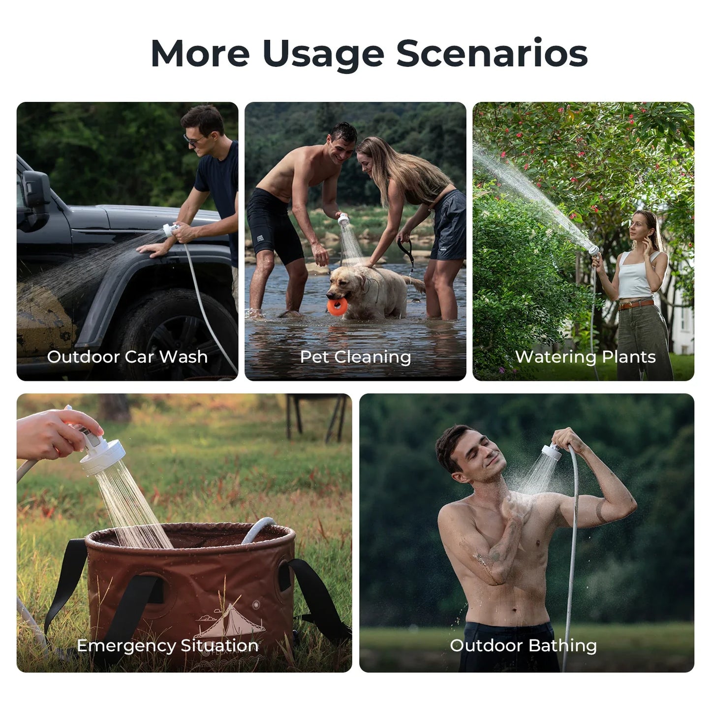 FLEXTAIL Portable Outdoor Camping Shower - Electric Shower Pump, IPX7 Waterproof for Outdoor, Car Washing, Dishwashing, and Pet Use