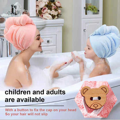 Premium Microfiber Hair Towel Wrap - Anti-Frizz, Super Absorbent Hair Drying Cap for Women and Men, Quick Dry Bath Hat