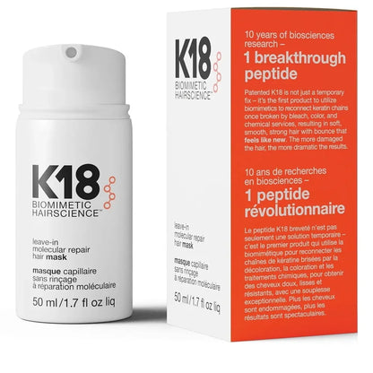 K18 Leave-In Molecular Hair Mask – Deep Keratin Repair Treatment for Softening & Restoring Damaged Hair (1/5 pcs)