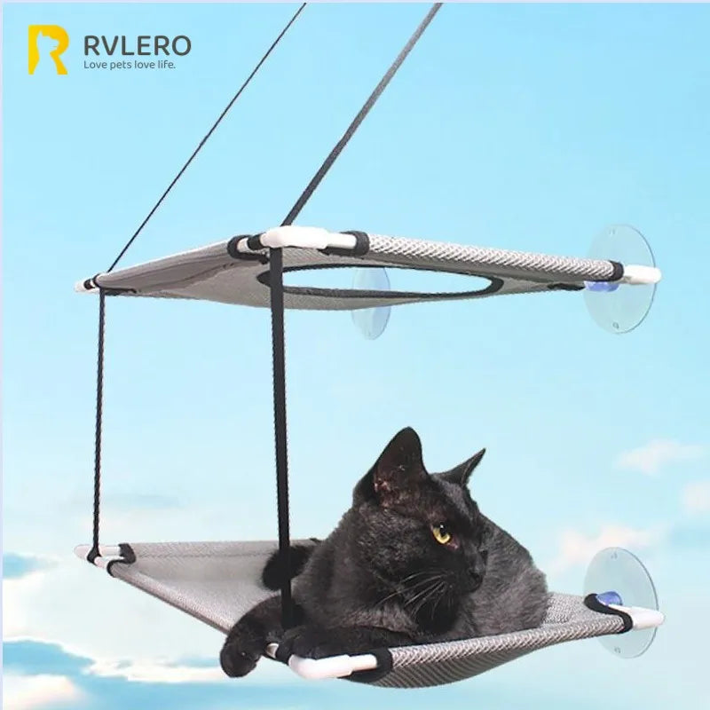 Cat Hammock Window Bed – Sunny Hanging Seat for Kittens, Double-Decker Tunnels, Suction Cup Mount, Cat Sofa Play Bed