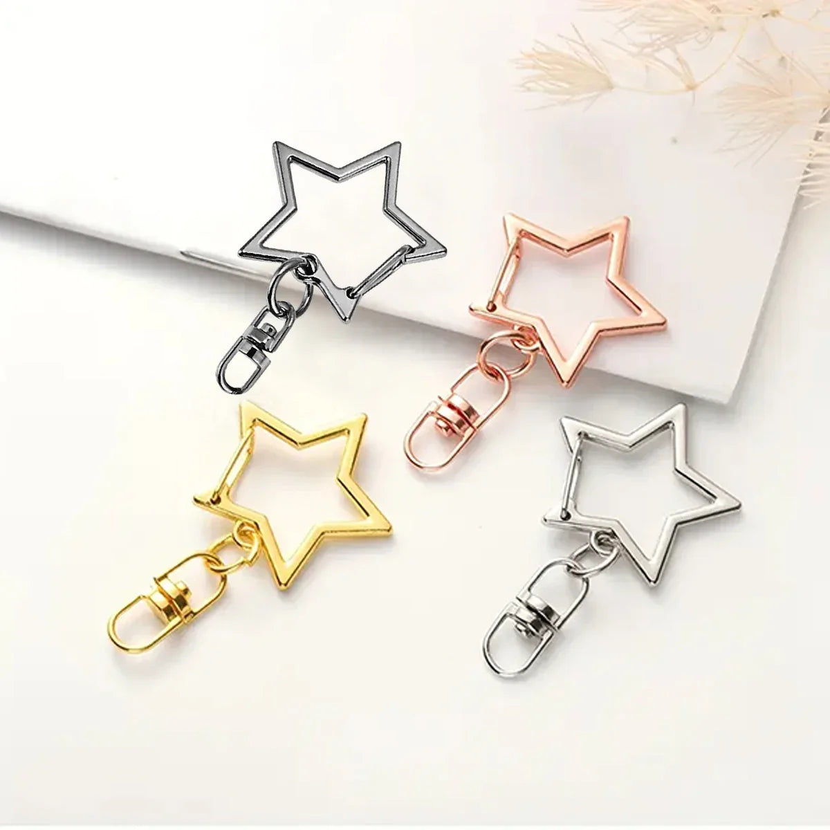 5/15/25/50 Sets Star Keychain Clasps - Lobster Claw Hooks with Jump Rings for DIY Crafts, Jewelry & Accessories