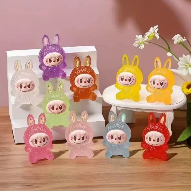 Luminous 3D Labubu DIY Blind Box Cute Cartoon Anime Doll Creative Ornament Birthday Gift for Kids