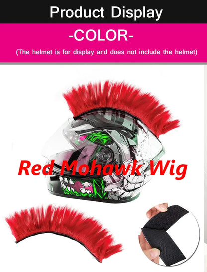 Creative Motorcycle Helmet Mohawk Wig – Electric Helmet Decoration Cosplay Accessories for Motorbike
