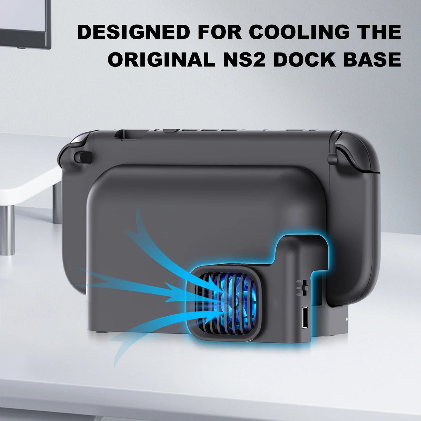 Nintendo Switch 2 Cooling Fan Dock with USB Port – 2-Speed Console Cooler Stand & Radiator Accessory