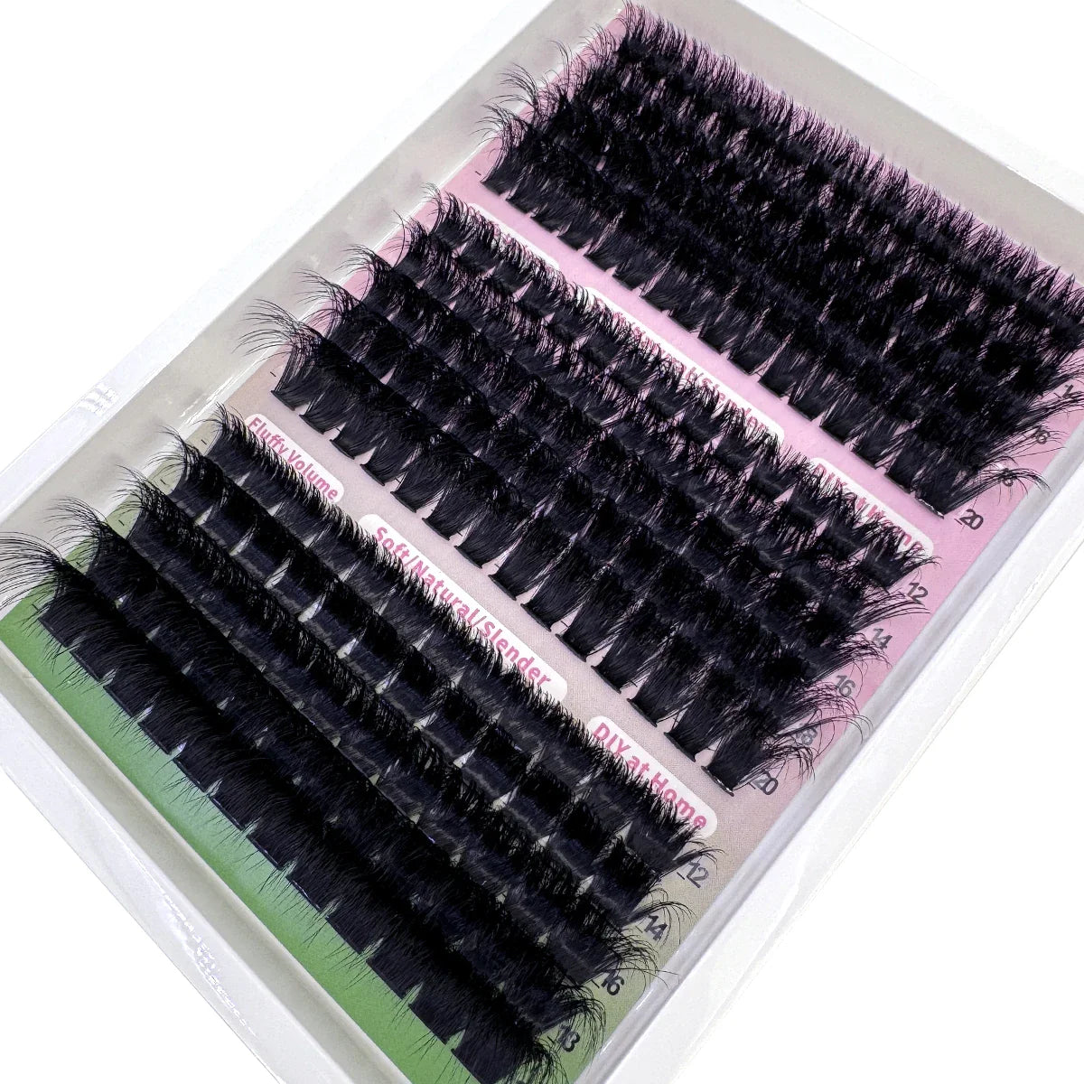 New 15 Rows DIY 5D Fluffy Lash Clusters – 60D–200D Wispy Thick Individual Eyelash Extensions 10–20mm Volume Lash Kit for Salon-Style Look