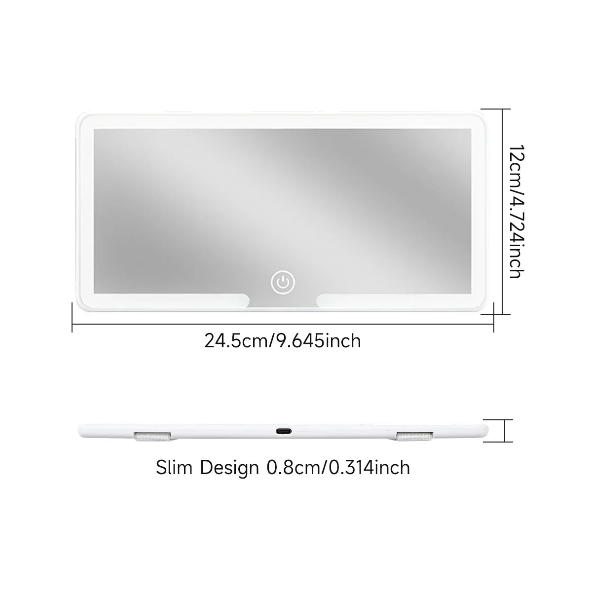 LED HD Makeup Mirror for Car – Rechargeable Sun Visor Plate with Fill Light, Universal Thin Vanity Mirror for Girls & Women