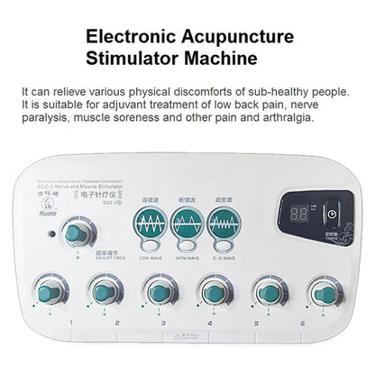 6-Channel Electric Hwato SDZ II Low-Frequency Electro Acupuncture Stimulator — Needle Treatment for Nerve & Muscle Therapy