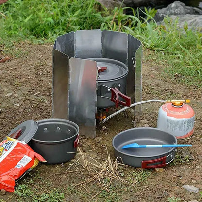 Ultralight Outdoor 10 Plates Foldable Wind Shield - Camping Stoves Windshield for Gas Cookers, Wind Deflectors Stove
