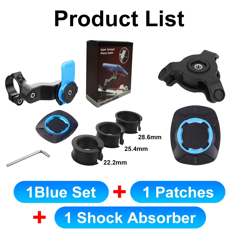 QUAD-LOCK Motorcycle & Bike Phone Holder — 360° Rotatable Navigation Stand with Secure Mount Bracket