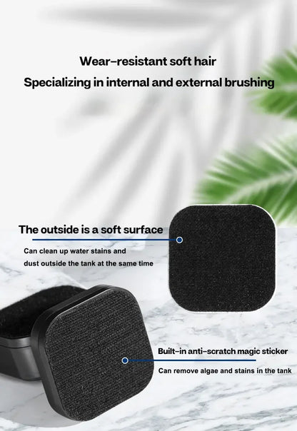 Mini Square Magnetic Brush – Strong Magnetic Cleaner for Fish Tanks, Algae Removal for Small Aquariums
