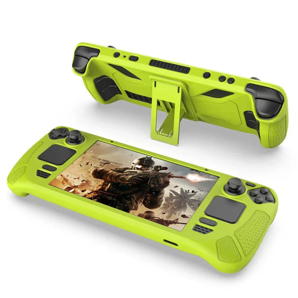 Silicone Console Protector for Steam Deck – Anti-Slip Soft Shell Case with Bracket Replacement Accessories