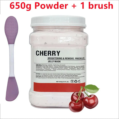 650g Chamomile & Hyaluronic Acid Facial Mask Powder – Moisturizing Rose Jelly Skin Care Mask with Silicone Brush for Elasticity Boost