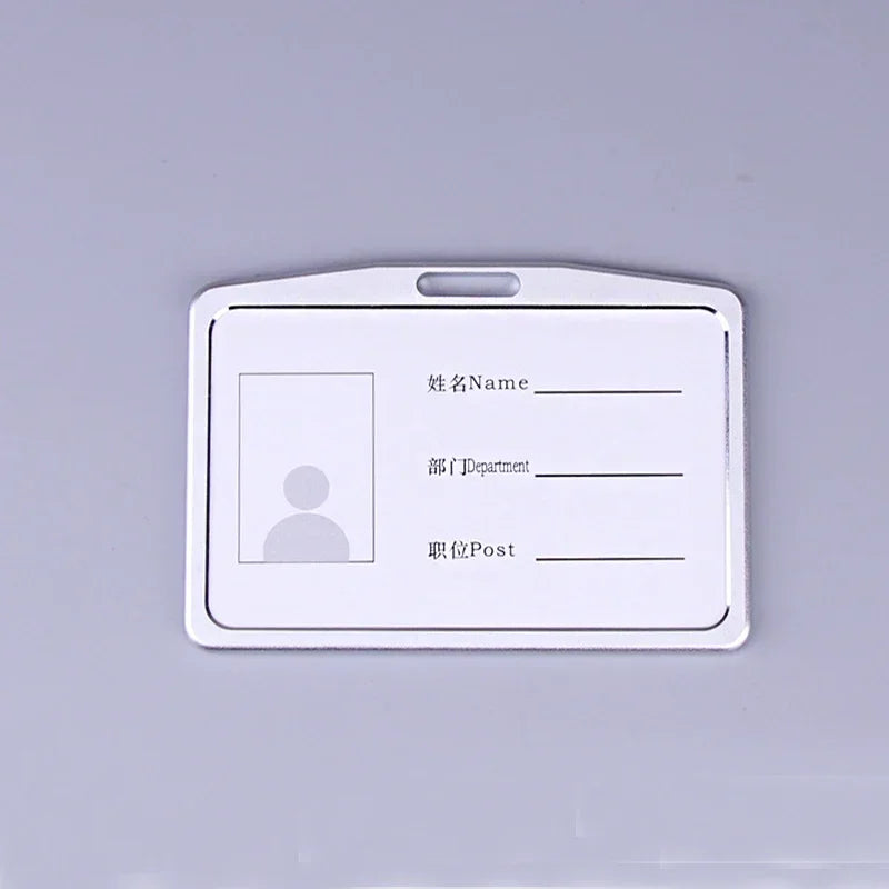 Office Metal ID Badge Holder – Aluminium Alloy Employee Name Cover, Business Case & Credit Card Wallet