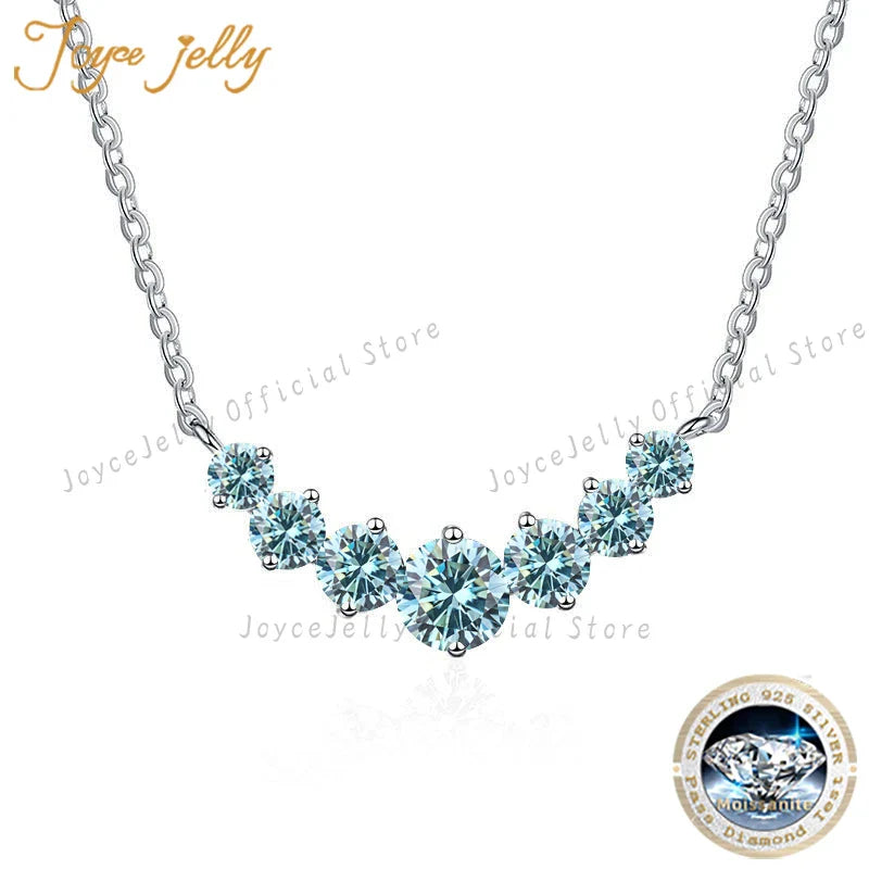JoyceJelly Moissanite Necklace for Women - GRA Certified, 925 Sterling Silver, 18k White Gold Wedding Jewelry