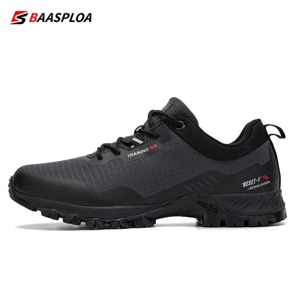 Baasploa Men's Waterproof Hiking Shoes – Anti-Skid, Wear-Resistant Outdoor Sneakers for Travel & Sports