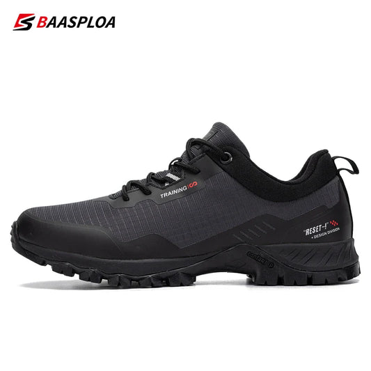 Baasploa Men's Waterproof Hiking Shoes – Anti-Skid, Wear-Resistant Outdoor Sneakers for Travel & Sports