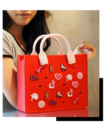 EVA Large Leather Shoulder Bag – Waterproof Casual Tote for Women, Beach Bag & Fashion Storage Handbag