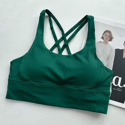 Women’s Sexy Crossback Yoga Sports Bra — Breathable, Quick-Dry, Shockproof Fitness & Running Bra