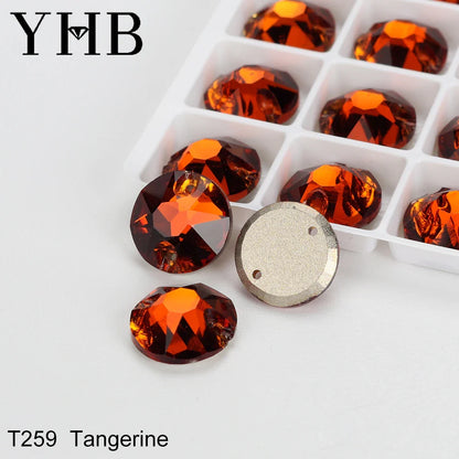 YHB XIRIUS AB Moonlight Glass Crystal — Flatback Sew-On Rhinestones for Garments, Clothes & Bags