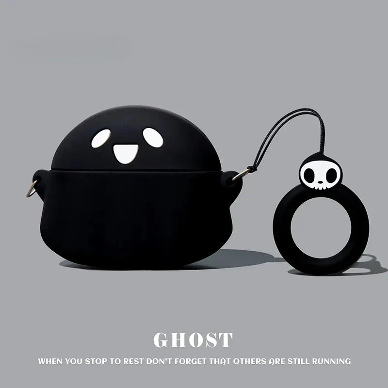 Cartoon Ghost Silicone Case for Anker Soundcore Liberty 4 NC Earbuds — Cute Soft Protective Cover
