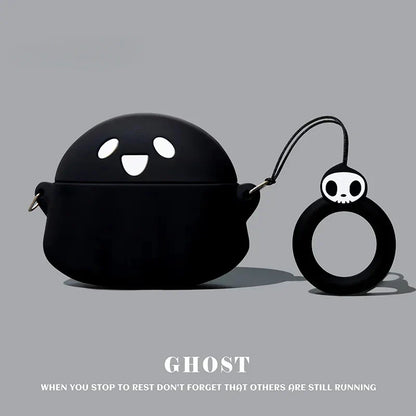 Cartoon Ghost Silicone Case for Anker Soundcore Liberty 4 NC Earbuds — Cute Soft Protective Cover
