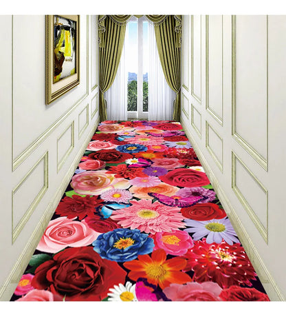 Luxury Chinese Classical Corridor Rug – Crystal Velvet Soundproof Washable Carpet for Villa, Hotel & Living Room