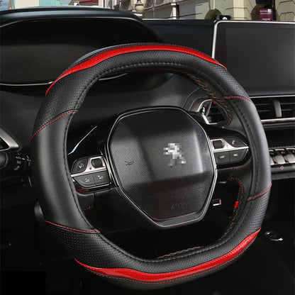 Peugeot 3008/4008/5008 Carbon Fiber & PU Leather Steering Wheel Cover — Auto Interior Accessory